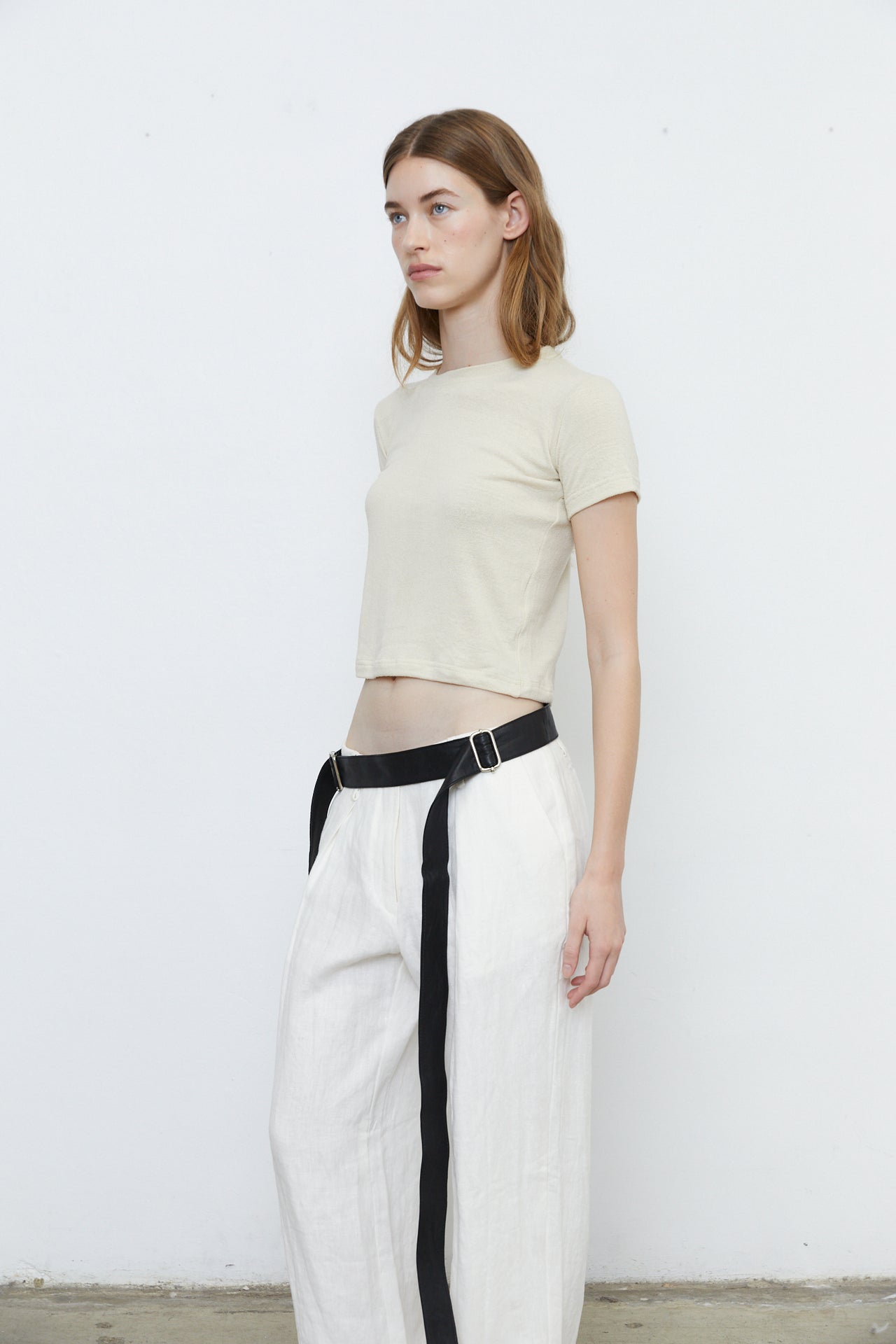 TESSA LEATHER BELT - BLACK