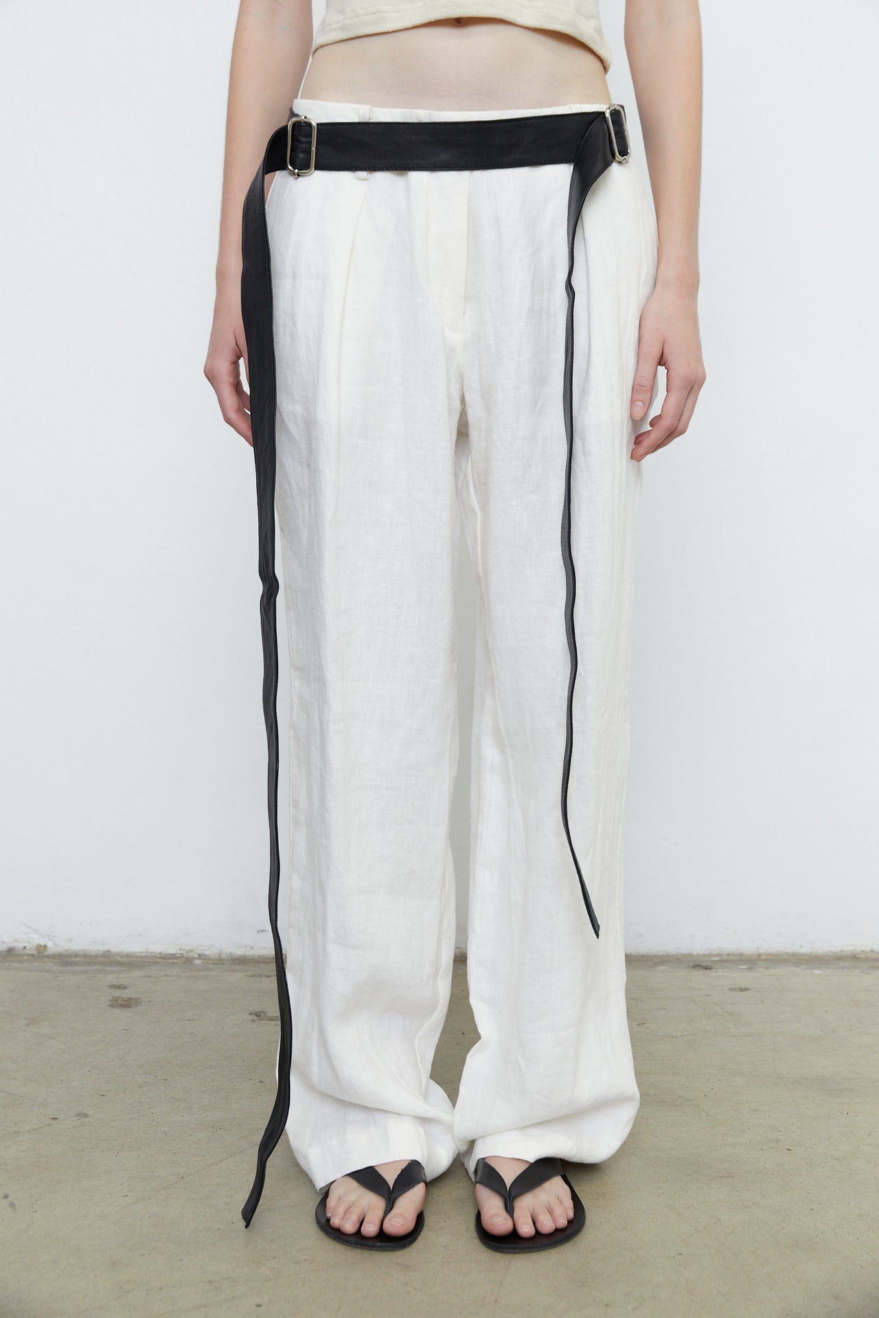 TESSA LEATHER BELT - BLACK