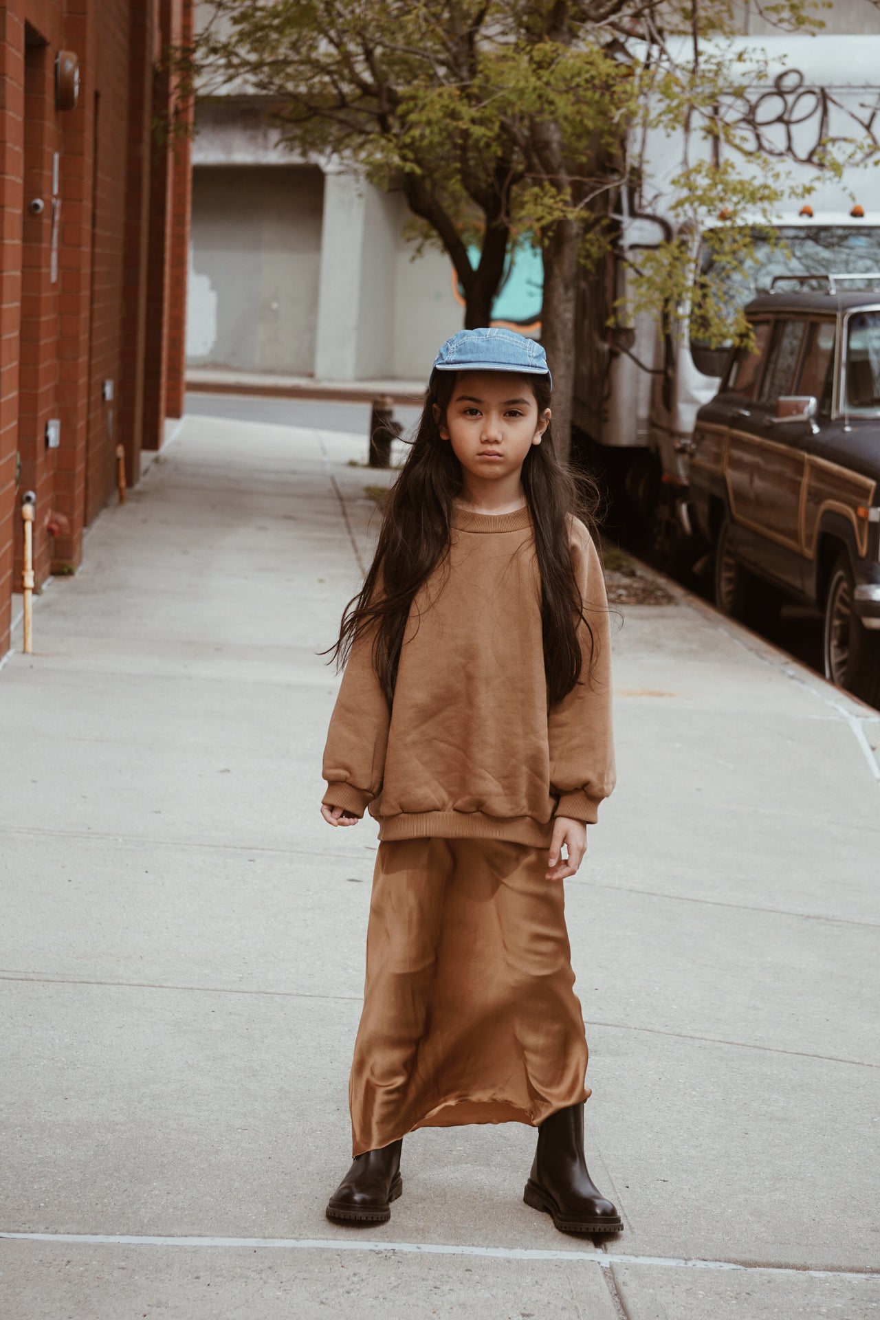 Lara silk skirt - chocolate