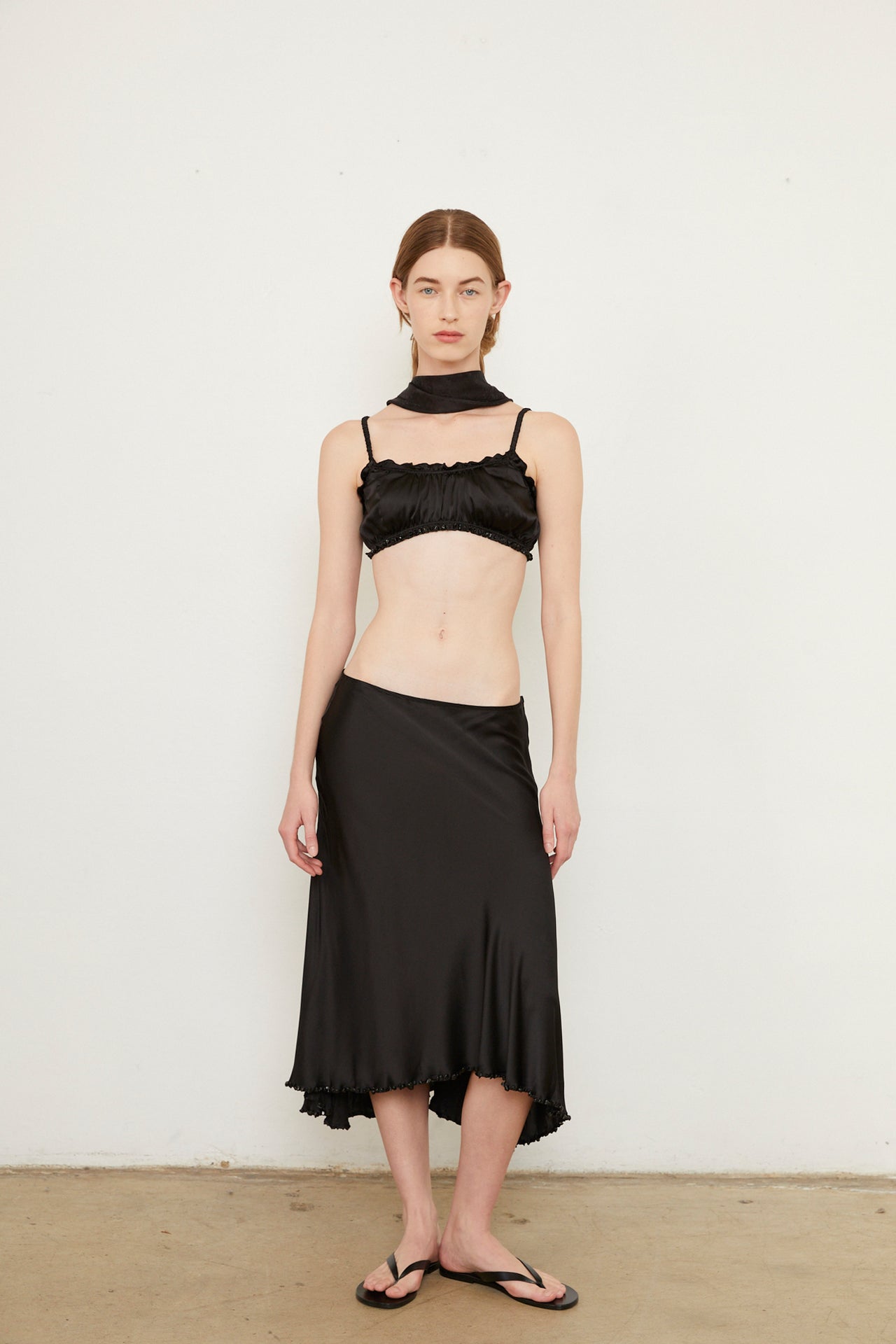 AIKA SILK SKIRT - BLACK