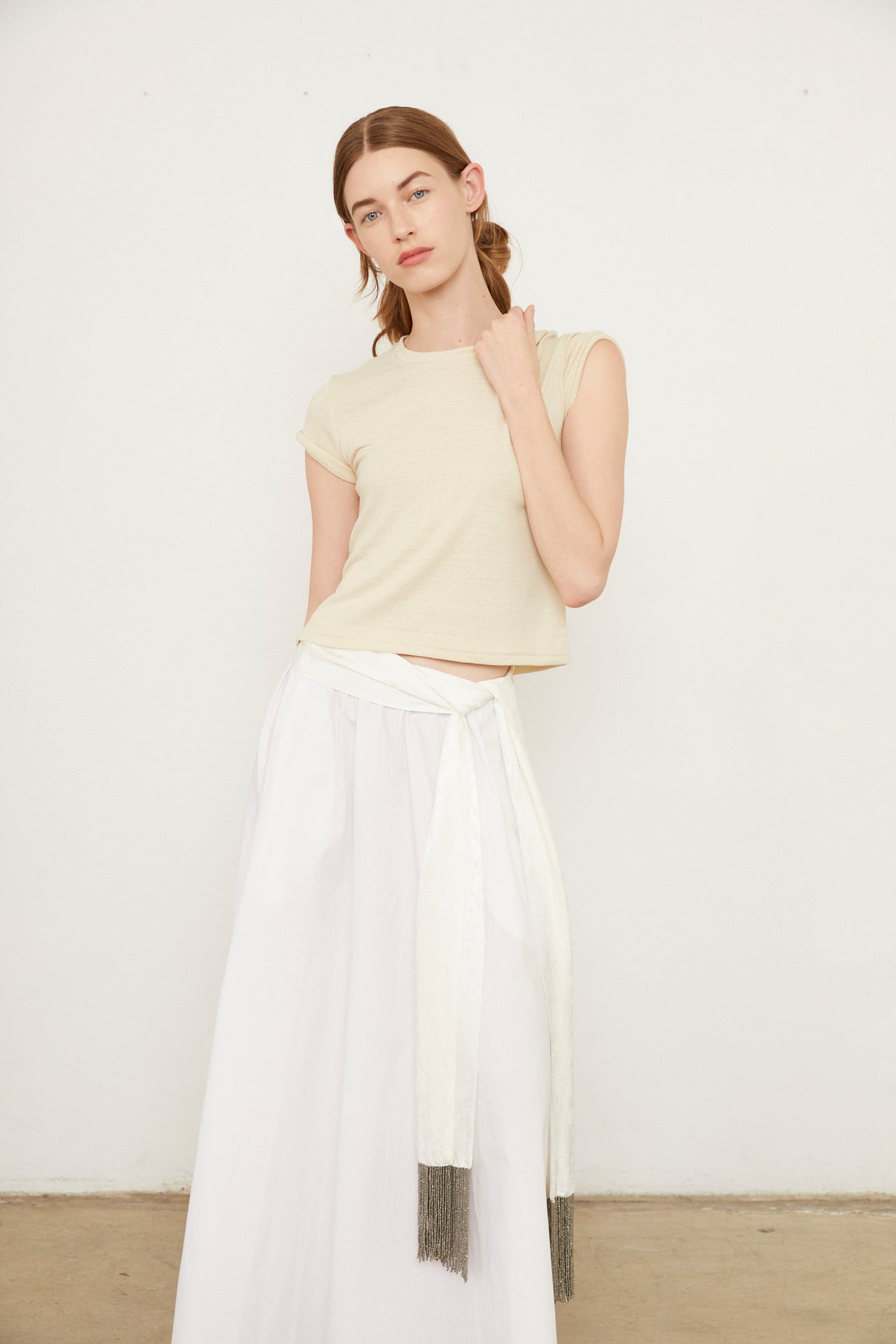 DELLA SILK SCARF - WHITE