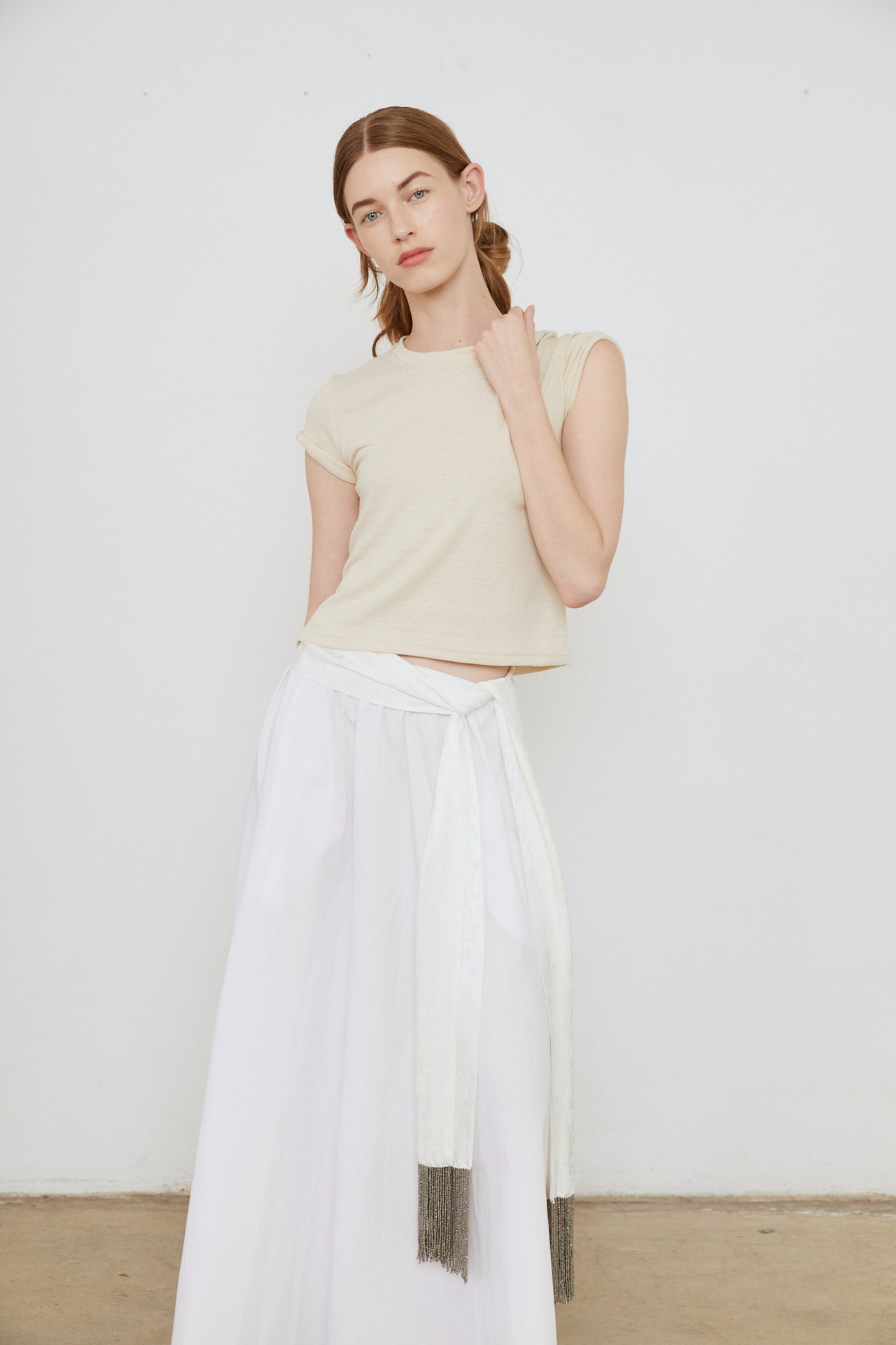 DELLA SILK SCARF - WHITE