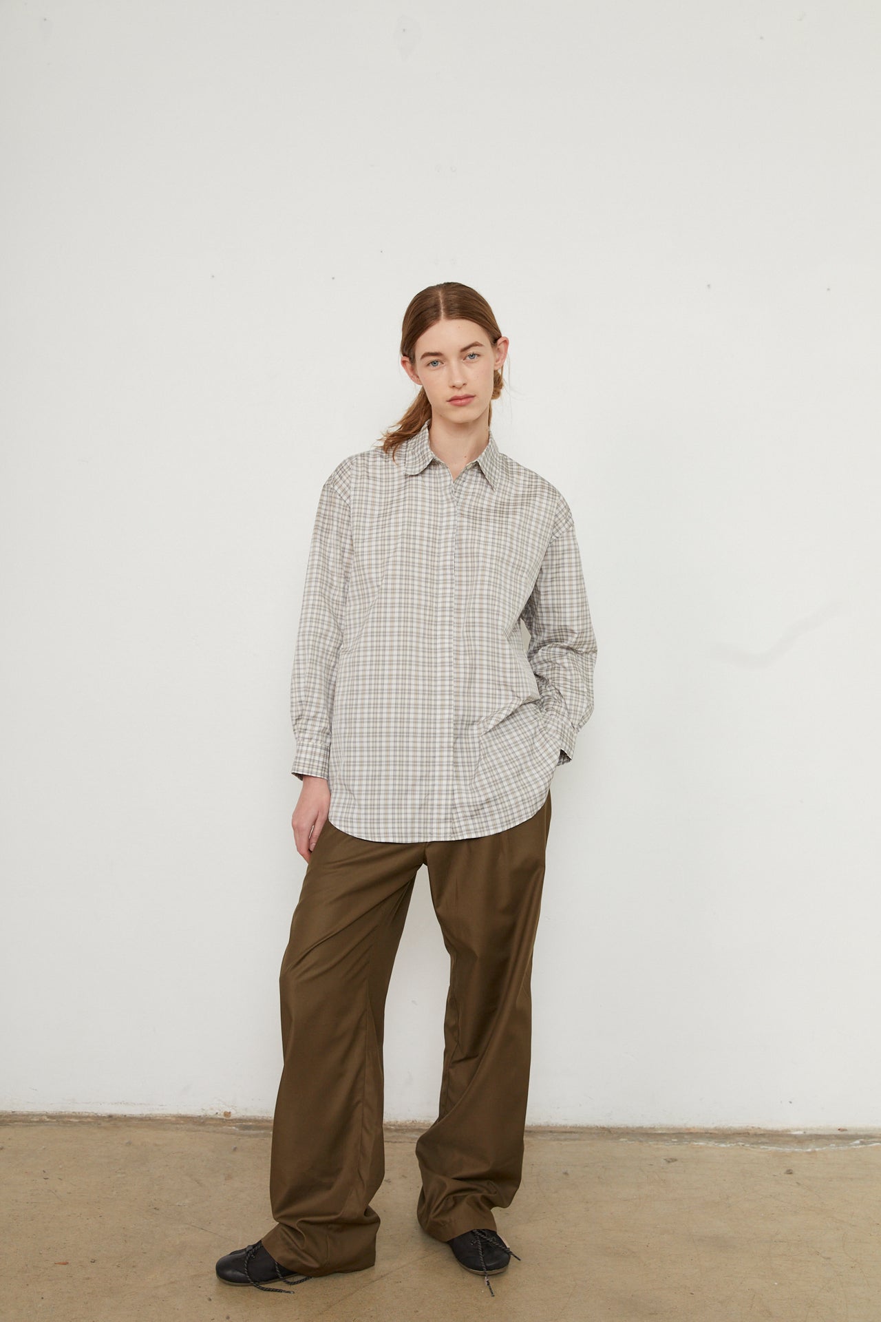 SARA SHIRT - OLIVE CHECK
