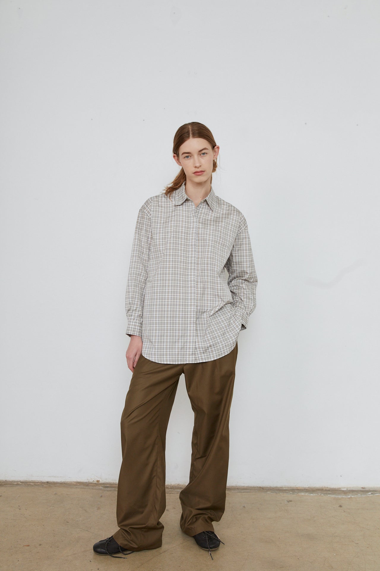 SARA SHIRT - OLIVE CHECK