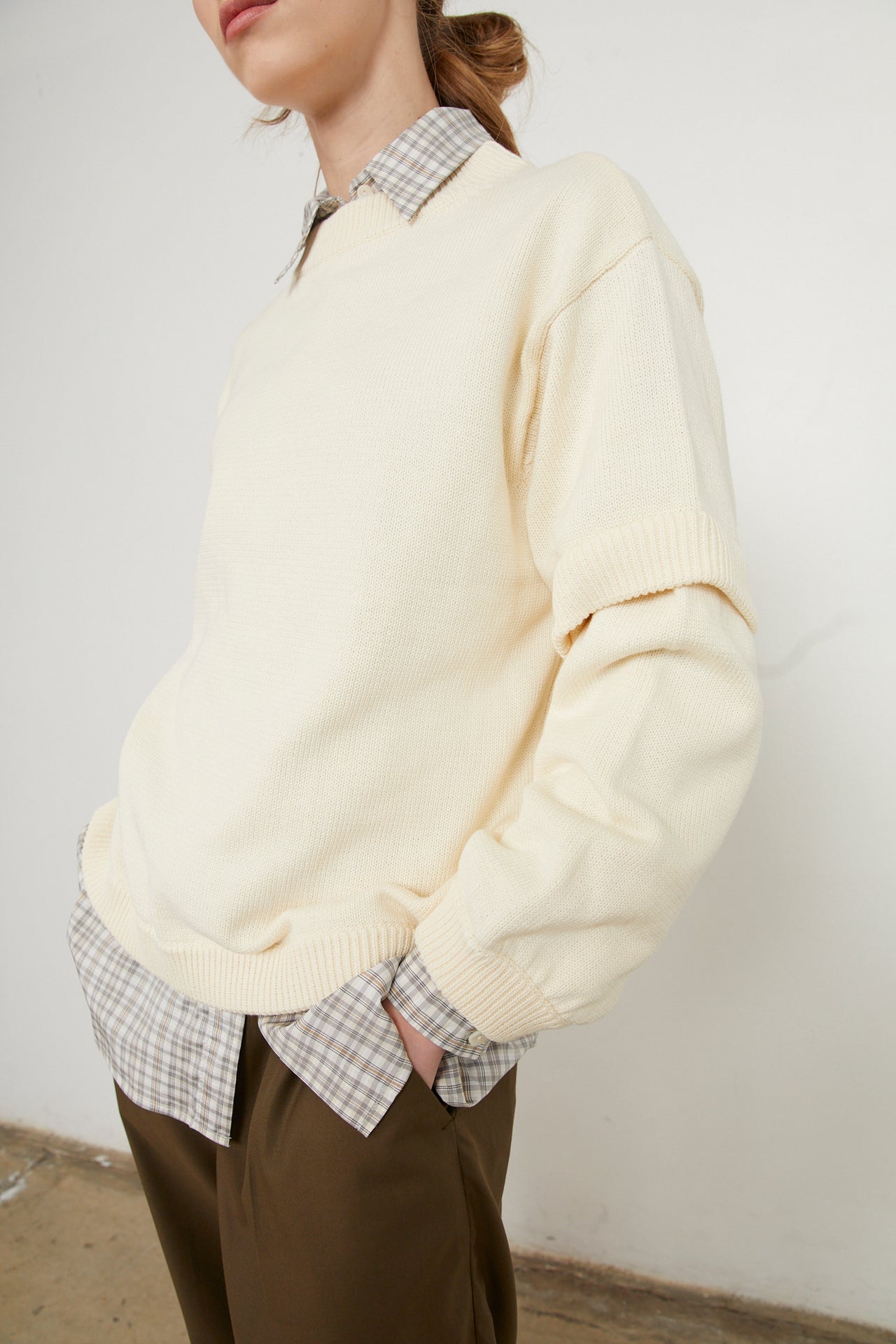 EVA KNIT SWEATER - CREME