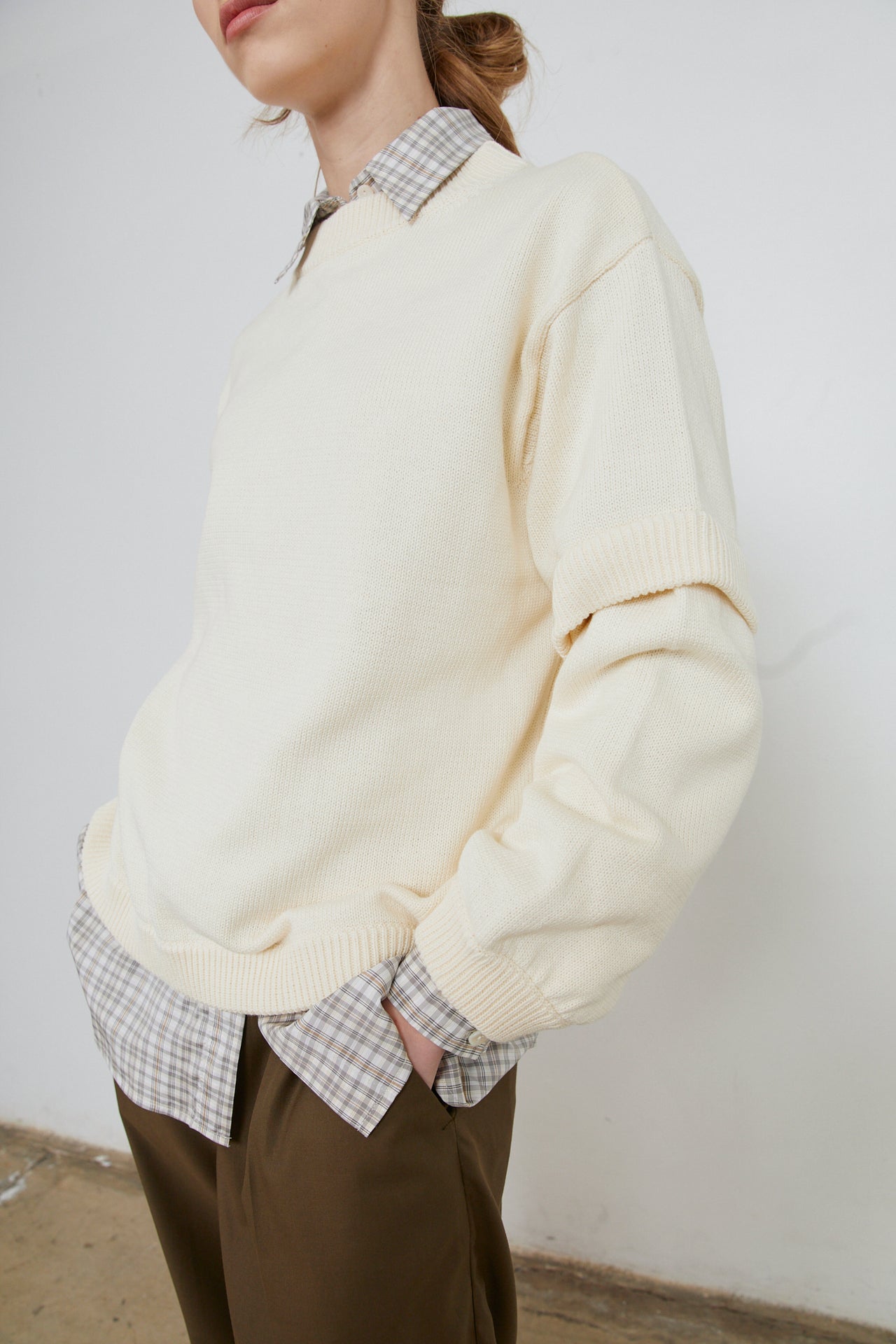 EVA KNIT SWEATER - CREME